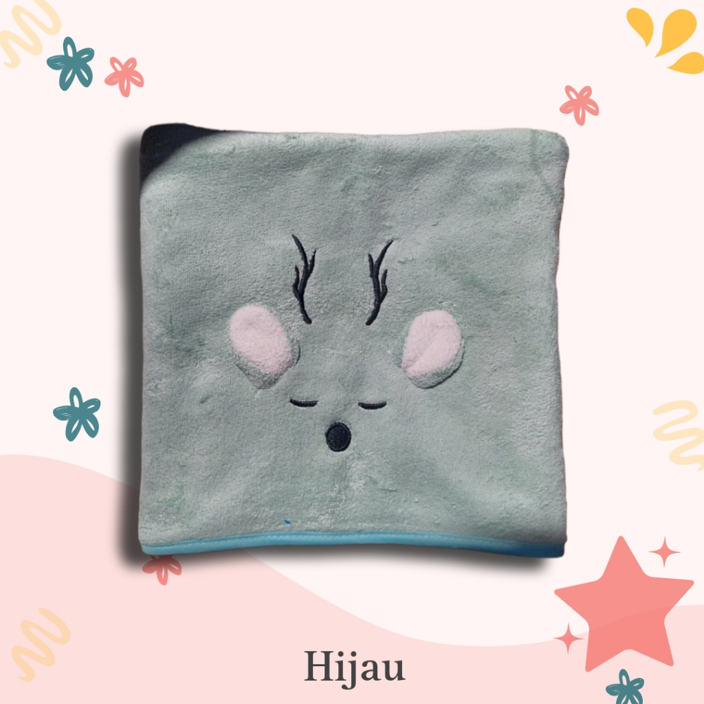 Handuk Bayi Microfiber Multifungsi Handuk Kecil Motif Kuping timbul Lucu Ukuran 100cm X 50cm