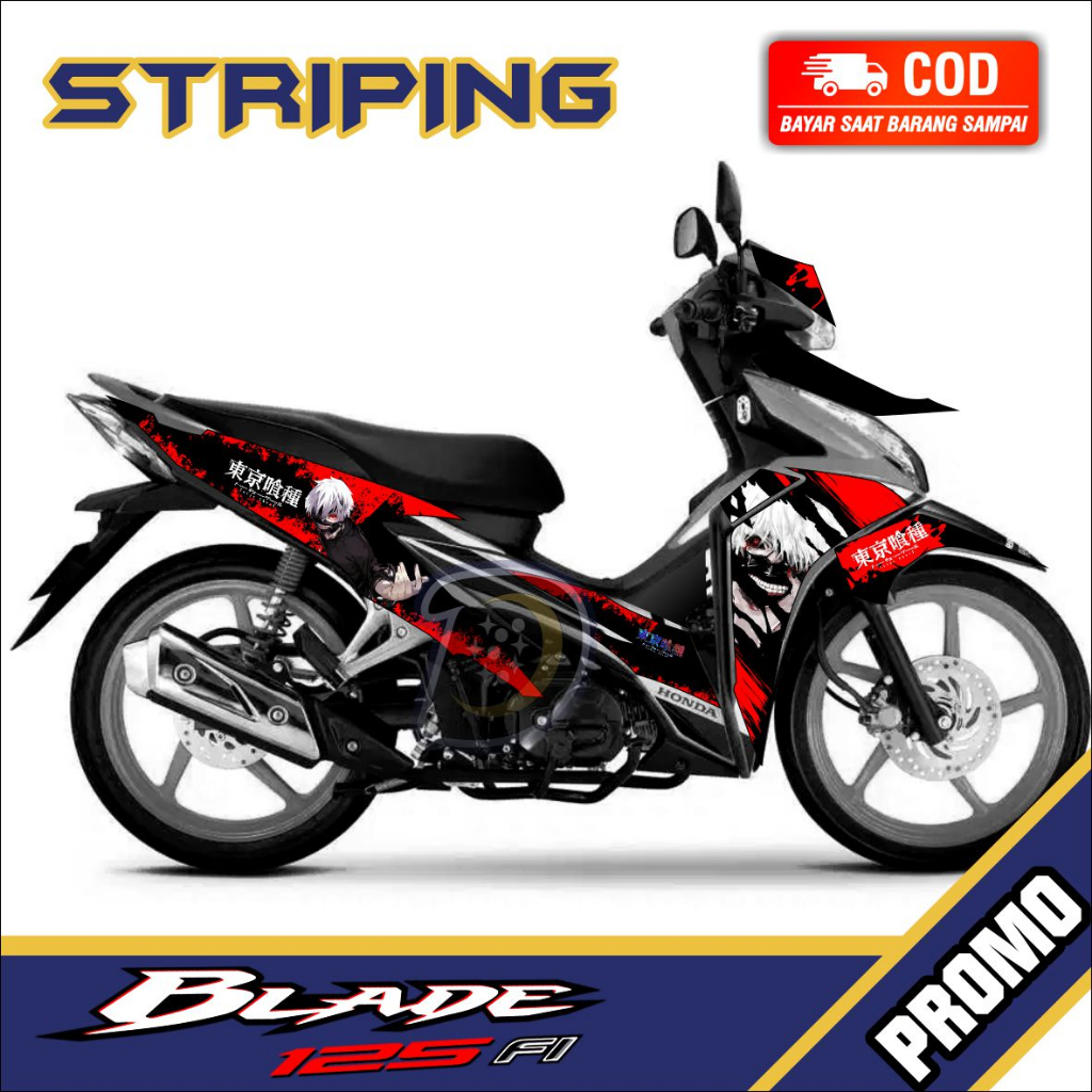 Striping Lis Blade New 125 Stiker Lis Variasi Honda Blade New Stiker Motor Honda Blade New Kaneki
