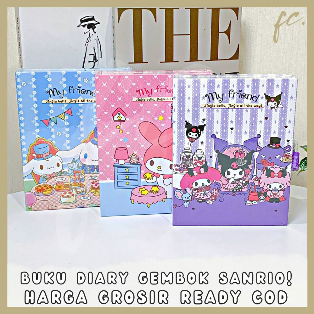 

Buku Diary Jurnal Gembok Privasi Surat + Mini Kertas Motif Cute Kartun Jepang Kucing Sanrio Hello Kitty My Melody Cinnamoroll Little Twin Star Warna Pastel Lucu Viral Locked Journal Scrapbook Paper Harga Grosir Ready COD
