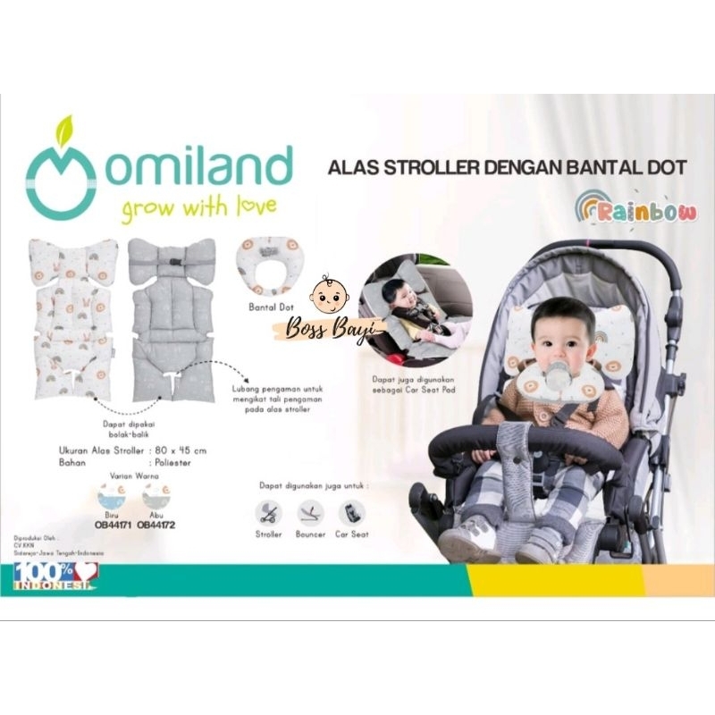 OMILAND - Alas Stroller Bayi + Bantal Dot