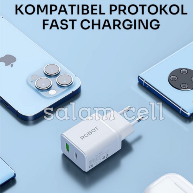 Charger ROBOT RT-F5 20W Dual Output Port 3A with 7 Protection  Charger Original Garansi Resmi