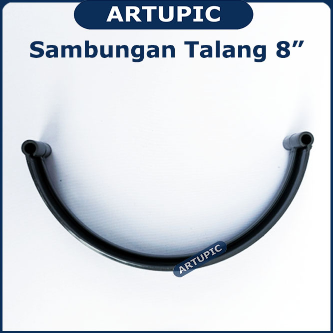 Sambungan Talang 8 inch Oval Setengah Lingkaran PVC 8&quot; Penyambung Talang Air Langgeng RG-8 bukan Grest Maspion 1/2 Lingkaran