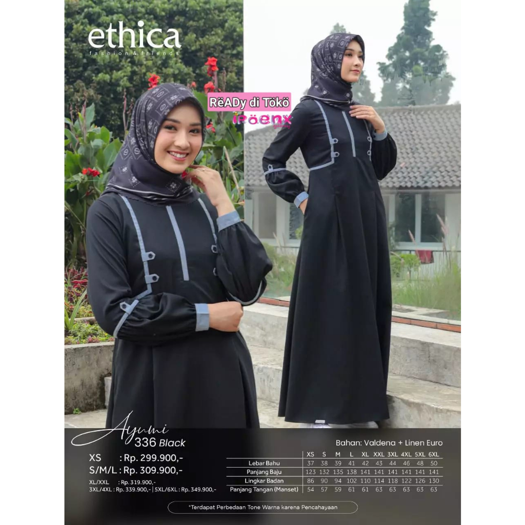 Gamis Ethica Ayumi 336 Black