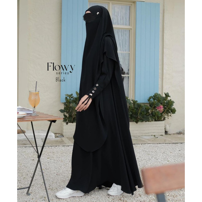 Ariella Syari Gamis Set Khimar Premium | Gamis Haji dan Umroh | Gamis Abaya Cadar | French Khimar