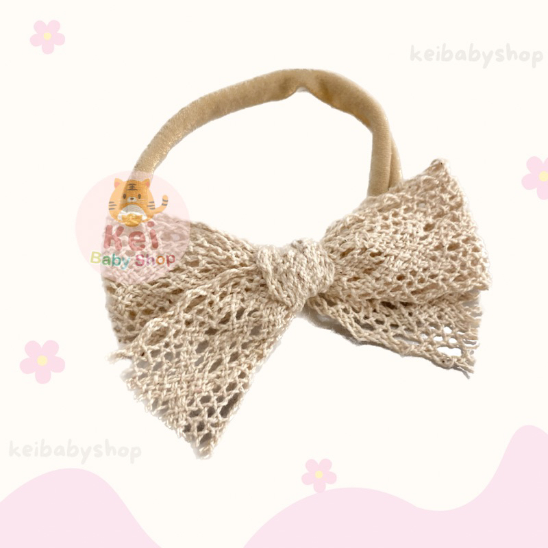 Bandana Bayi Pita Lace Nylon Lembut / Headband Bayi Lembut