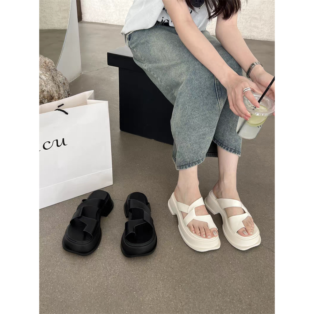 COD POS 672 Sandal Wedges Slip On Platform Wanita Premium