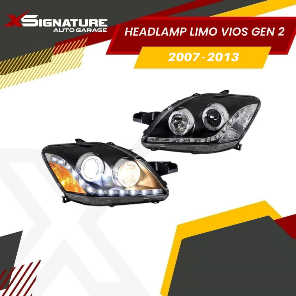 HEADLAMP TOYOTA LIMO VIOS GEN 2 2007-2013 ANGEL EYES PROJECTOR VLAND STARLINE