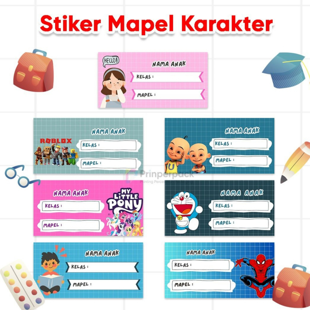 label mata pelajaran sekolah / stiker nama pelajaran / stiker pelajaran sekolah / label buku sekolah