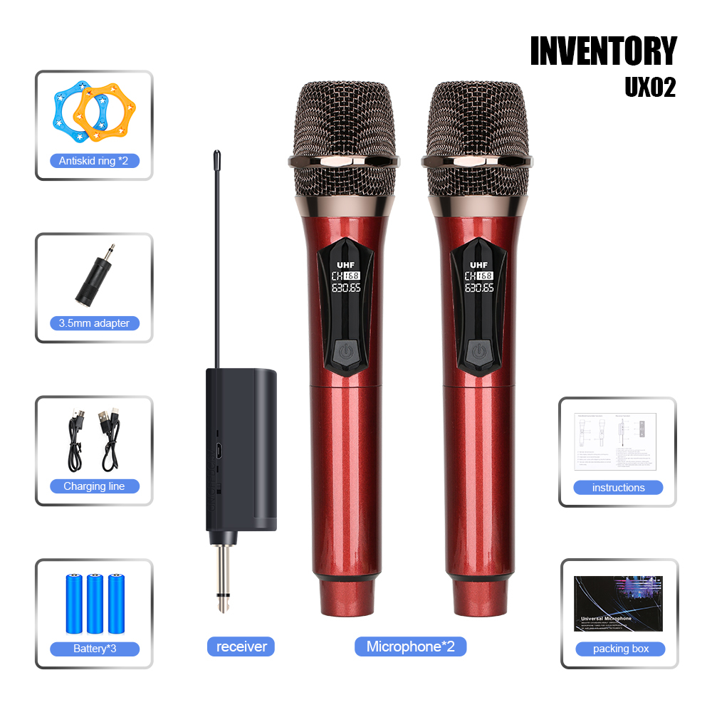 UX01 / UX02 profesional mikrofon nirkabel genggam profesional mikrofon mengambang UHF dalam ruangan luar ruangan K lagu mikrofon nyanyian panggung rumah lagu K dapat dihubungkan ke peralatan audio antarmuka MIC Asli antarmuka tipe-c baru COD 6.35MM