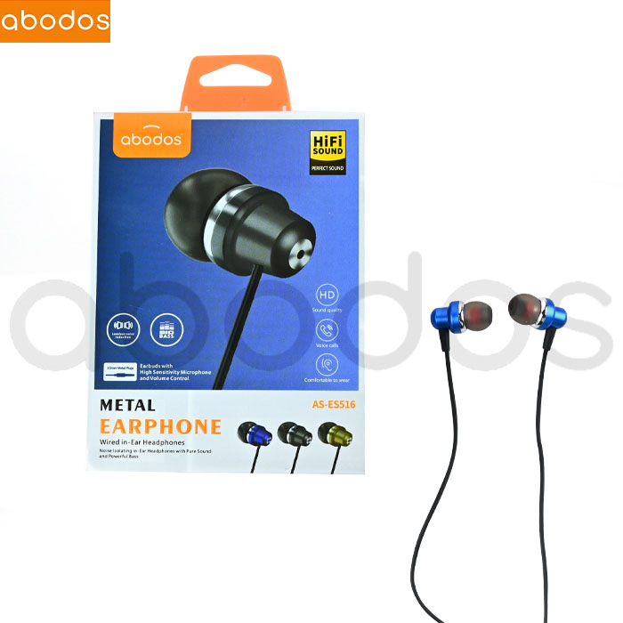 Abodos Stereo In-Ear Headphone Dengan Mic + Kabel Jack 3.5mm