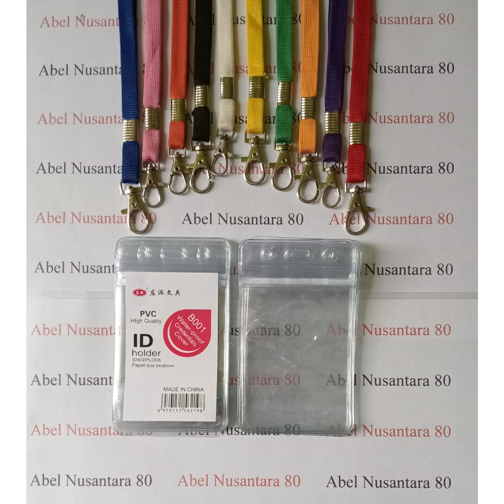 

Paket ID Card Zipper 6,5x9CM + Tali ID Card 1CM Kait Besi Isi (10 Paket)
