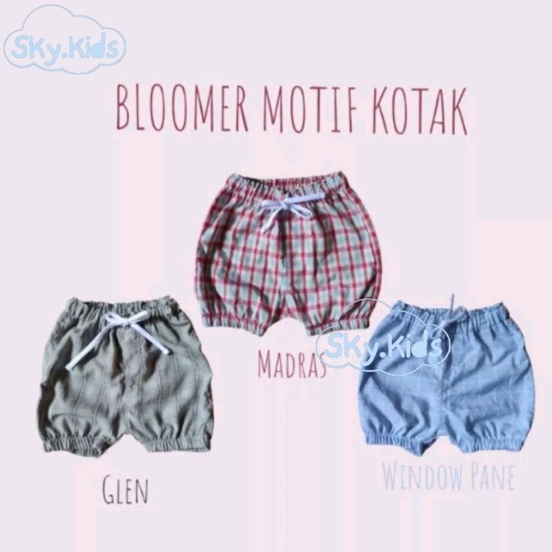 Celana pendek Bloomer Anak bayi motif kotak by _sky kids //celana anak//celana pendek anak//