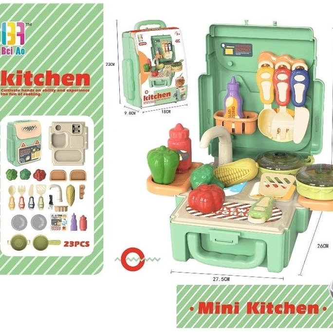 MAINAN MASAK MASAKAN KOPER TAS / MAINAN KITCHEN SET TAS