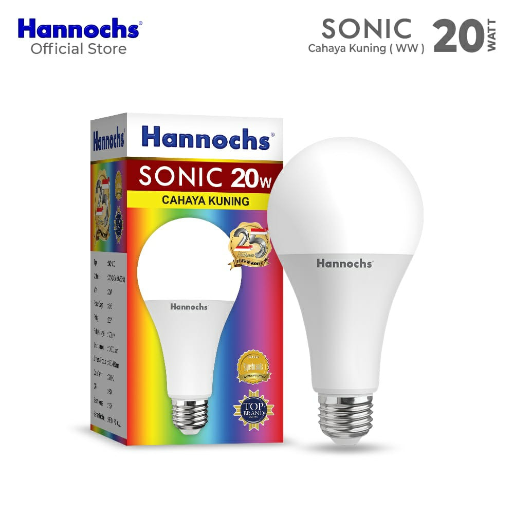 (JB99) Hannochs Lampu LED Sonic 20 Watt - Cahaya Kuning