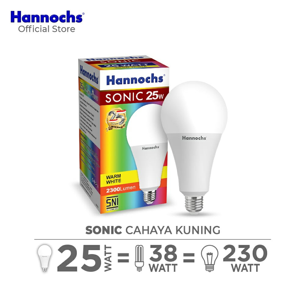 (JB99) Hannochs Lampu LED Sonic 25 Watt - Cahaya Kuning