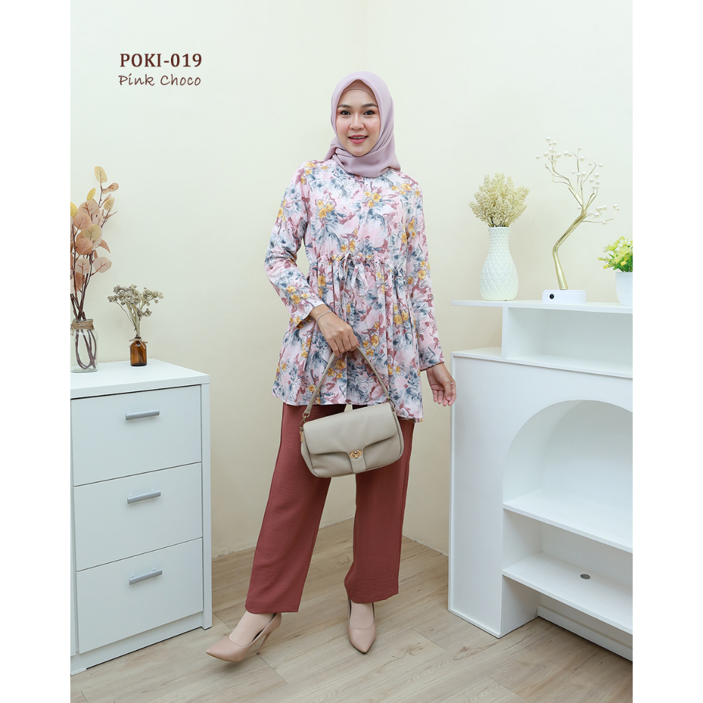 One Set POKI  Free Cepol ( Ikat Rambut Kain )- Setelan terbaru by Hijab Mamah icis Sku 2