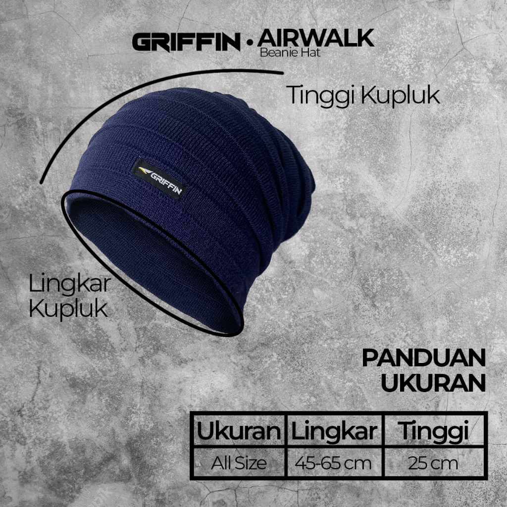 Kupluk Pria Dewasa Rajut Airwalk by Griffin