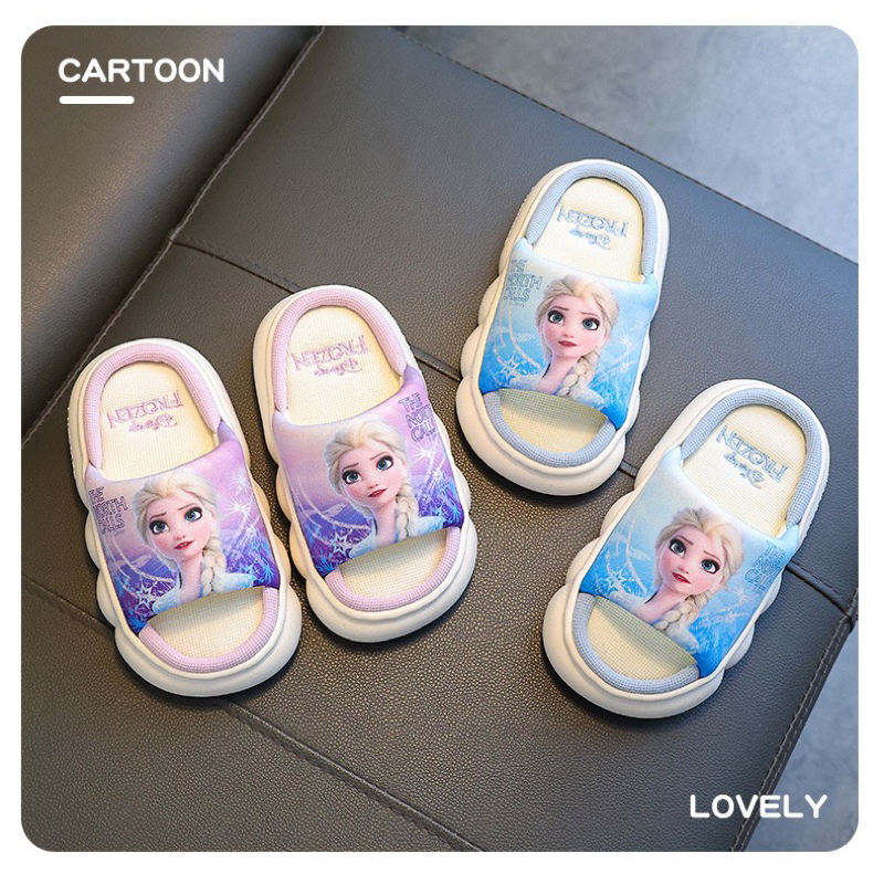 WALVA Ori - S002 Sandal Anak Perempuan Frozen Princess Elsa cute sandals non-slip soft Disney