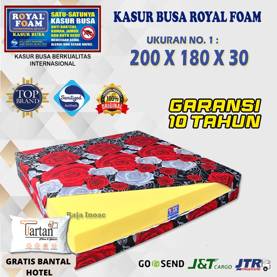 Kasur Busa ROYAL FOAM NO 1 Ukuran 200X180X30 cm Garansi 10 Tahun Anti Kempes - Raja Inoac