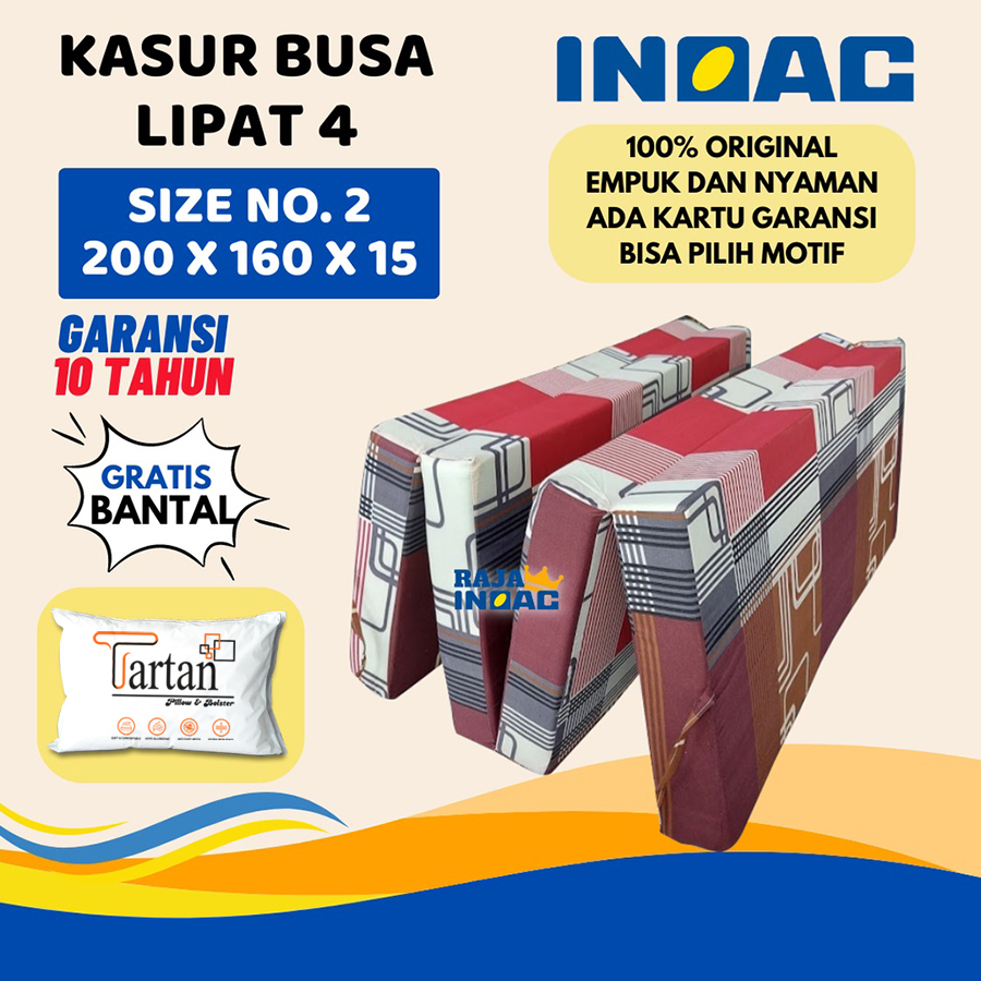 [200x160x15] Kasur Lipat Busa INOAC Original NO. 2 Ukuran 200x160x15 cm Garansi 10 Tahun Empuk Awet Tahan Kempes