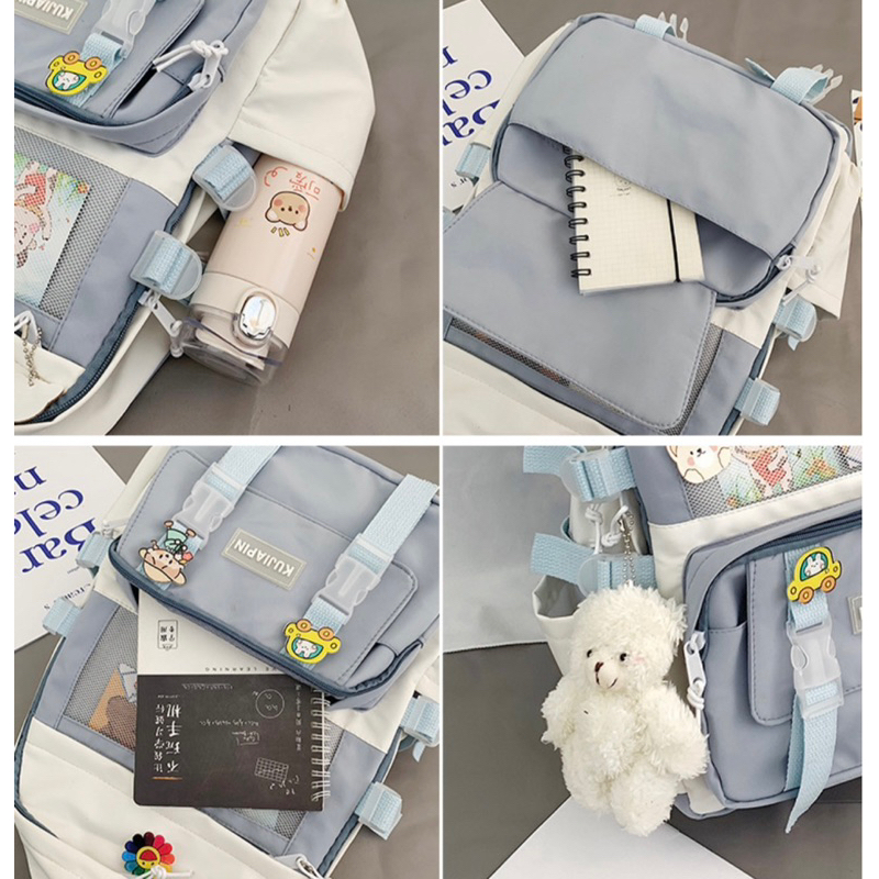 LITTLE DAISY | MONJI School Bag Korean Style / Tas Sekolah Premium Import / Tas Sekolah Besar Ransel Trendi Lucu Junior / Backpack Vira