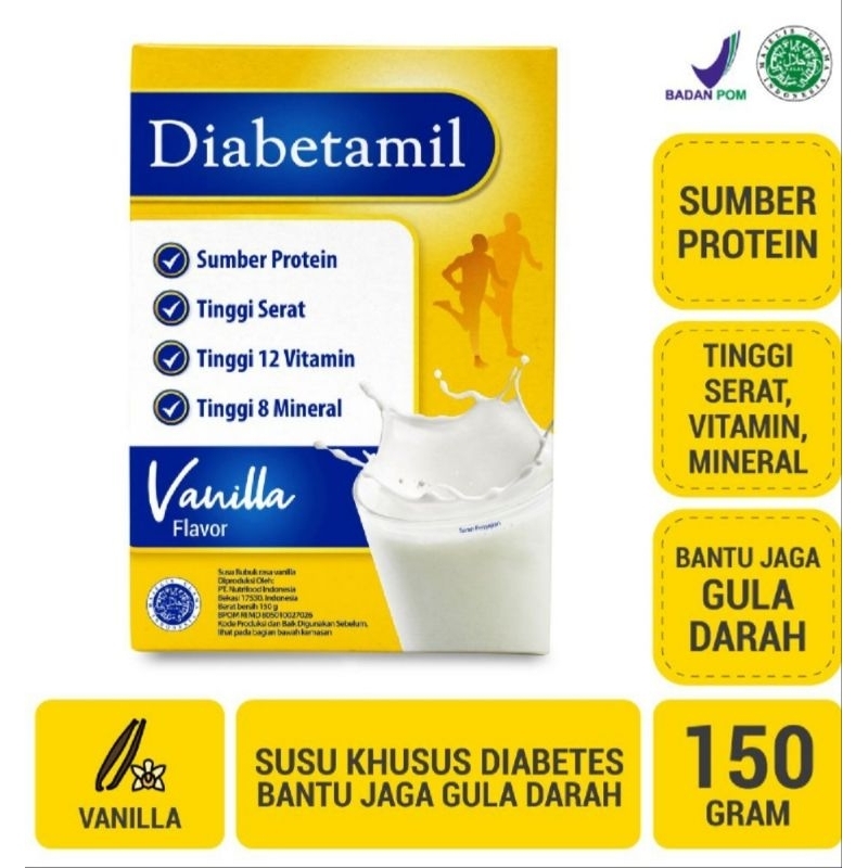 Susu Diabetamil Vanilla 150gr- Susu Khusus Diabetes