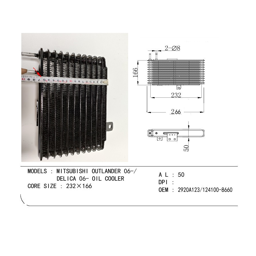 CVT Oil Cooler kit Pendingin Oli Transmisi Otomatis 2920A141 68025160AA AT COOLER 2920A123 Mitsubishi Outlander Sport ASX RVR Lancer EX Delica D5