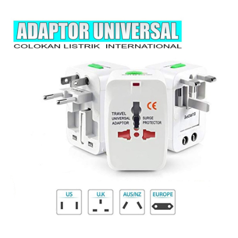 UNIVERSAL CHARGER COLOKAN TRAVEL UNIVERSAL CONVERTER EU UK US STEKER LISTRIK MULTI INTERNASIONAL OVER STEKER