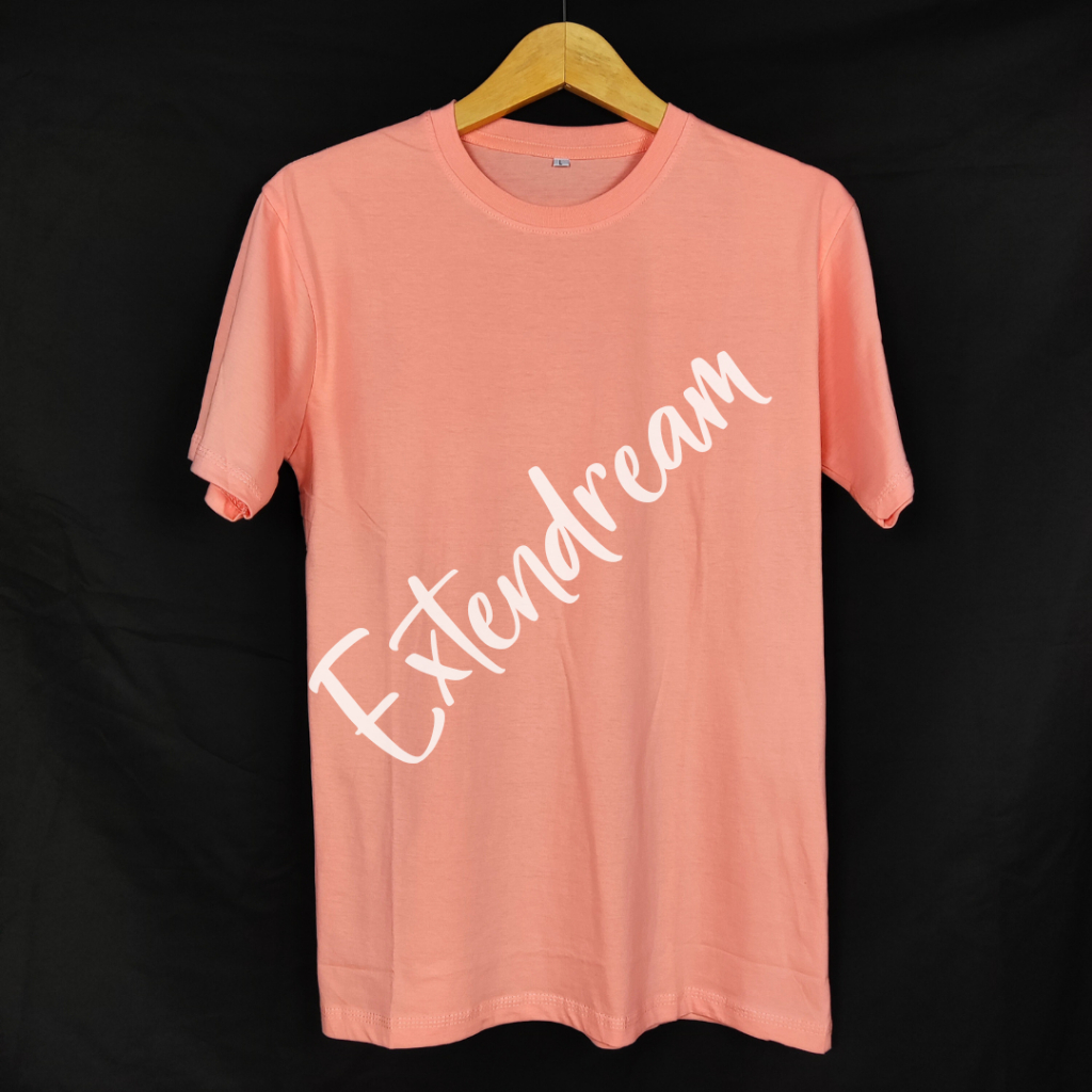 Extendream Kaos Polos Oblong Lengan Pendek Warna Salem Peach Cotton Combed 30s Unisex Pria Wanita