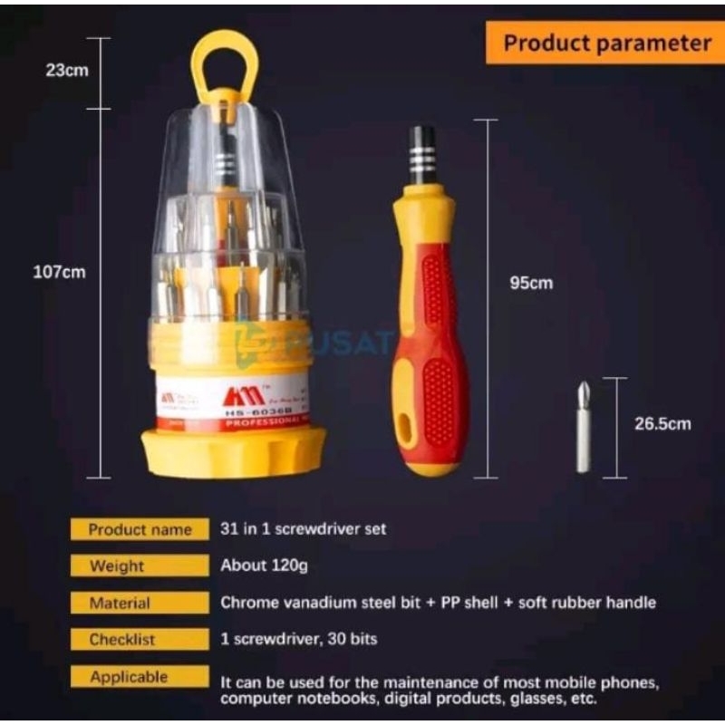 Obeng Multifungsi Magnetic 31in1