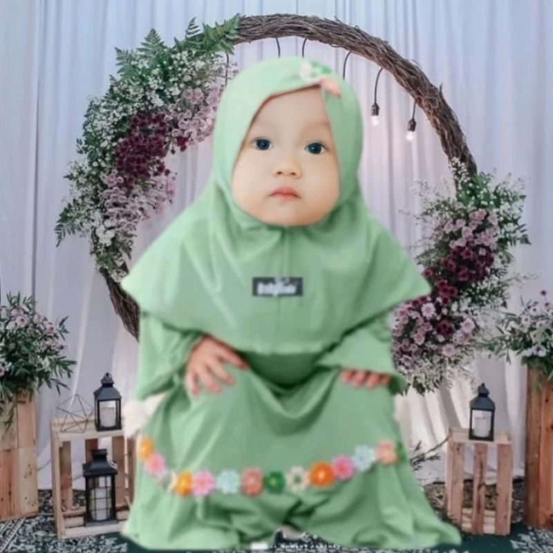baju bayi perempuan 0-6 bulan baju anak perempuan 8-18 bulan gamis,original premium,gamis set anak,bayi,balita perempuan baju muslim anak perempuan