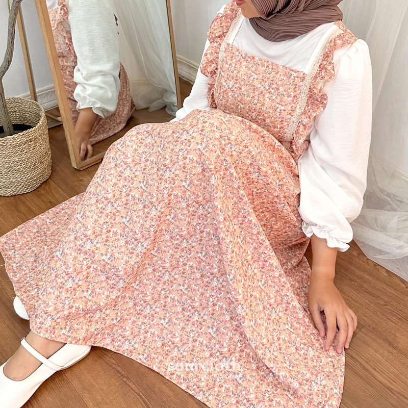 EDORA DRESS - Gamis Motif Bunga Vintage Syar'i