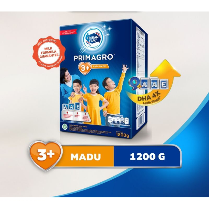 Frisian flag Primagro 3+ Madu Vanila 1200 gr 800 gr Susu Formula Anak