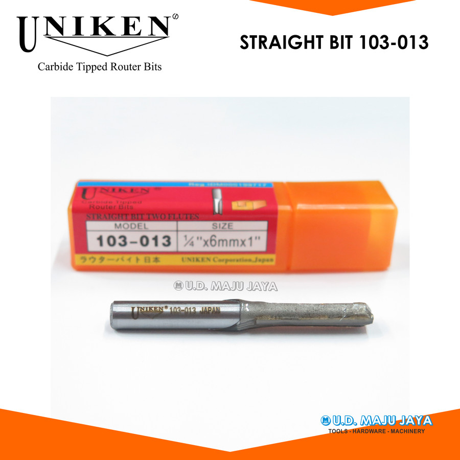 Discount UNIKEN Router Bit 103-013 ( Mata Router Straight Bit 6mm ) Berkualitas