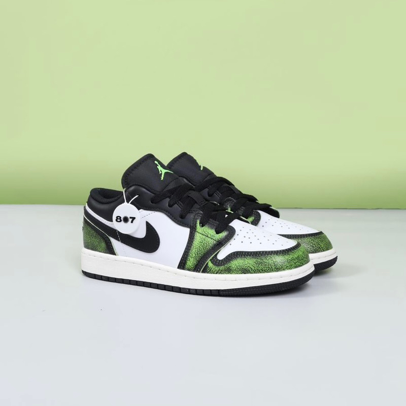 Air Jordan 1 Low Wear Away Electric Green GS Women