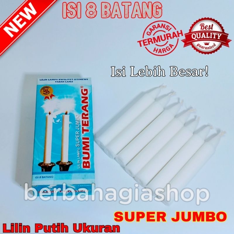 Lilin Putih Besar Jumbo 2 Ukuran Bisa Untuk Mati Lampu Natal Paskah Serbaguna / Lilin Warna Putih / White Candle / Lilin Putih Polos / Lilin / Lilin Besar Panjang