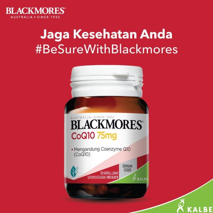 Blackmores CoQ10 75mg Suplemen Memelihara Kesehatan Jantung