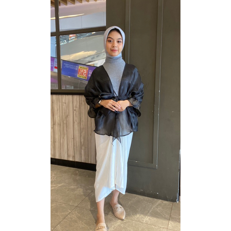 RK [COD] Outer Organza Balon Organza Top / Cardigan Tali