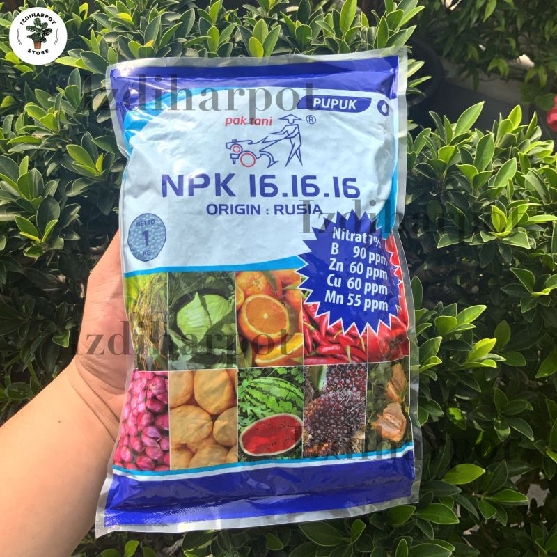 PUPUK PAK TANI NPK 16-16-16 BIRU ORIGIN RUSIA KEMASAN PABRIK 1 KG - NPK RUSIA