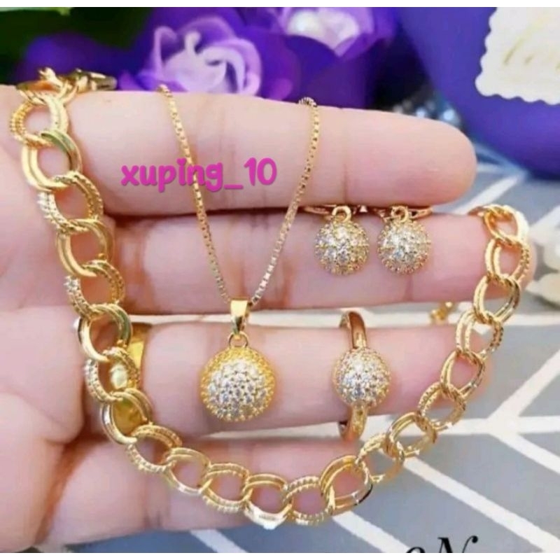 1 Set perhiasan wanita dewasa motif bola