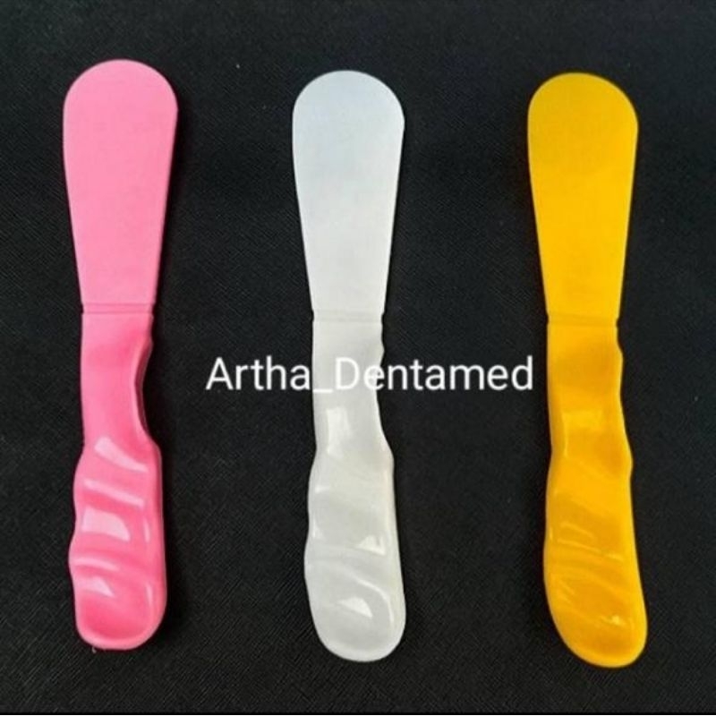 Spatula alginate / pengaduk alginate / spatula Kuning Bulat Pilihan warna