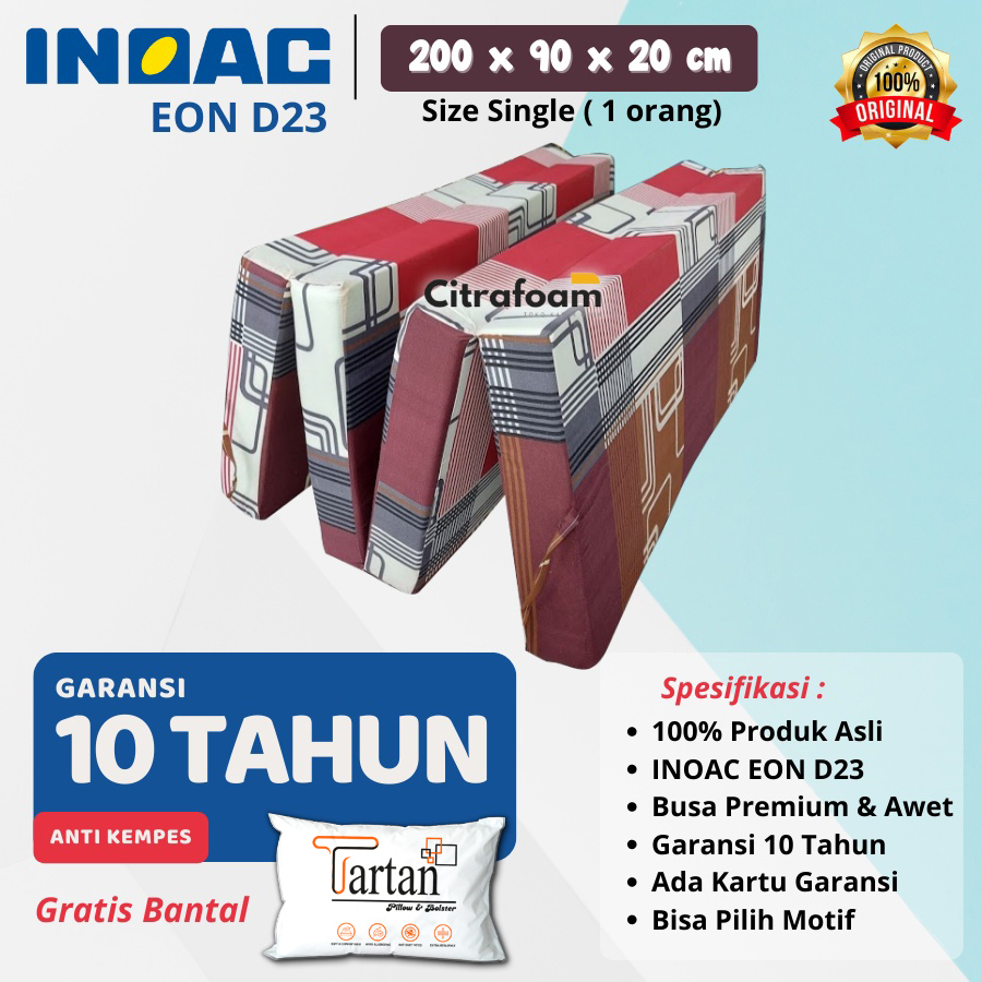 Kasur Busa Lipat INOAC EON D23 200x90x20 cm Size Single Garansi 10 Tahun