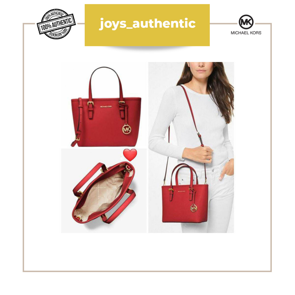 Tas wanita Michael kors Carryall Xs Tote Merah Flame woman bag authentic original