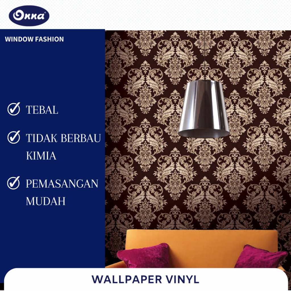 Onna Wallpaper Vinyl Dinding  / Romantic Art / Ukuran 0,5 x 10 m
