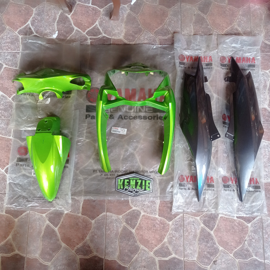 Cover body set Mio Soul lama karbu Hijau Abu-abu 2010 Original Yamaha 14D