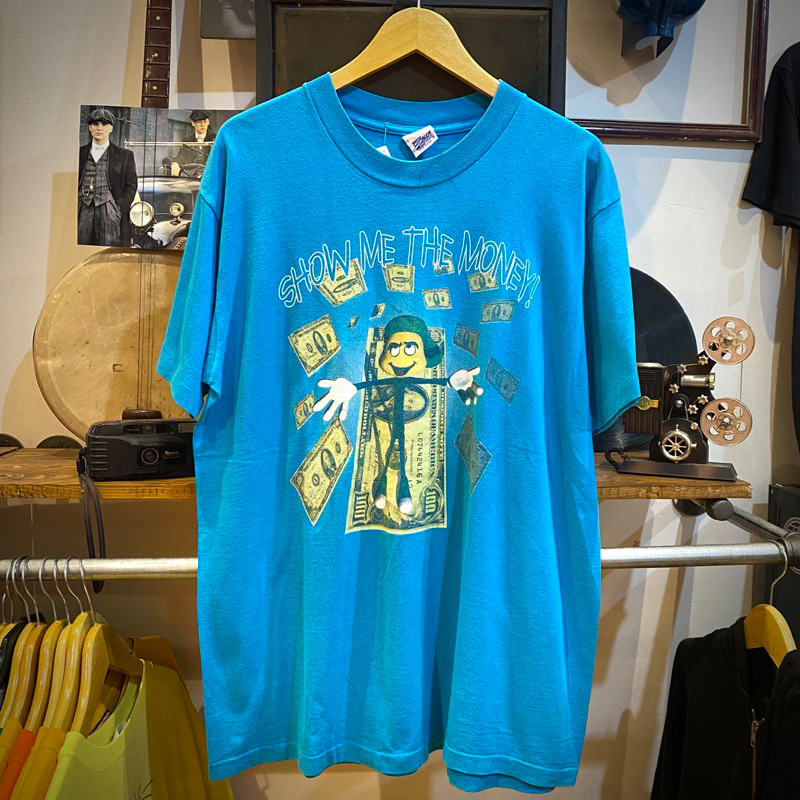 Kaos vintage Salem Show me The Money Art 90’s Single Sticth atas bawah vtg second bekas