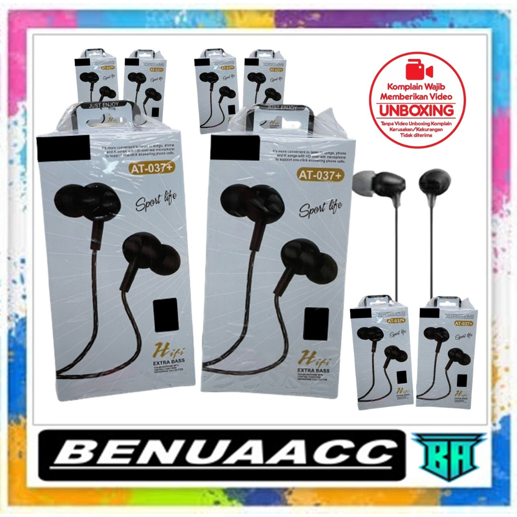 HF HEADSET SONI AT-037+ EXTRA BASS PACKING IMPORT