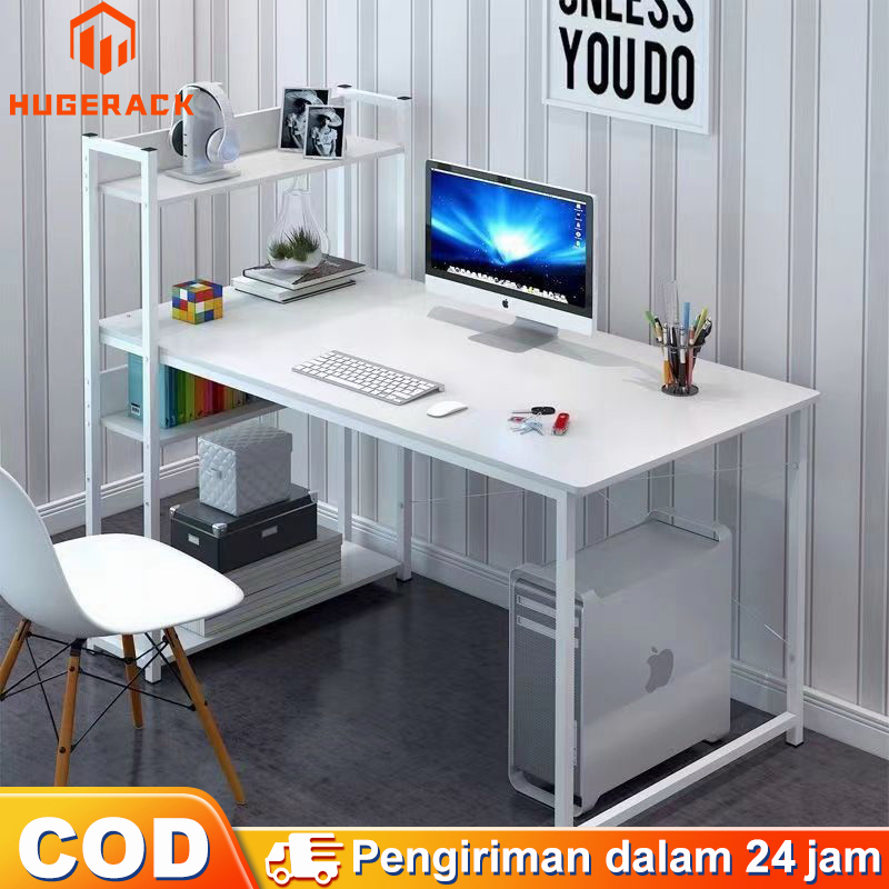 HRAK 120cm Meja kantor/Meja kerja dengan Rak Serbaguna/Meja belajar/Meja komputer/Meja Ruang Belajar/Meja kamar tidur/Meja Modern Minimalis