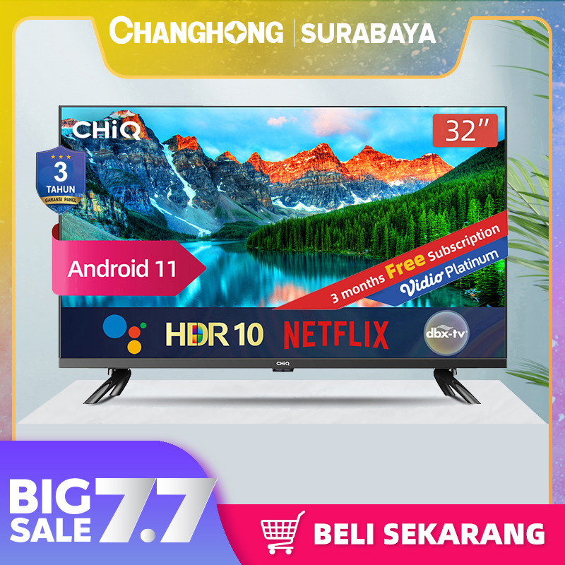 GOOGLE TV CHiQ 32 inch SMART TV 32 Inch HDR10+DBX Dolby Audio Google Assistant Youtube Netflix Digital TV L32G7P Pro