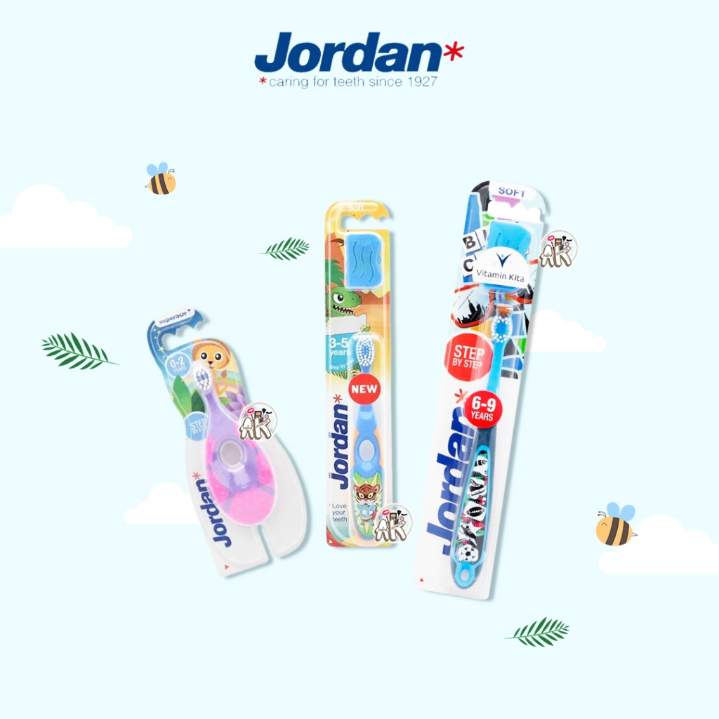 JORDAN KIDS SIKAT GIGI STEP 1&amp;2 SOFT (0-2 TAHUN / 2-5 TAHUN / 6-9 TAHUN)